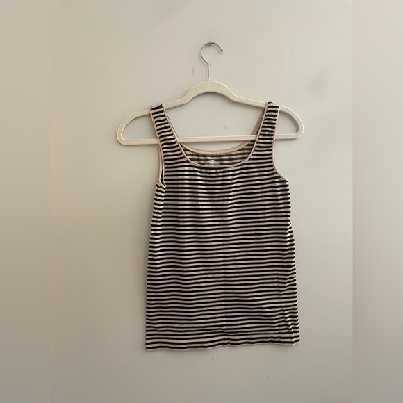 Soma Tops - Soma Tan and Black Stripped Stretchy Tank Top